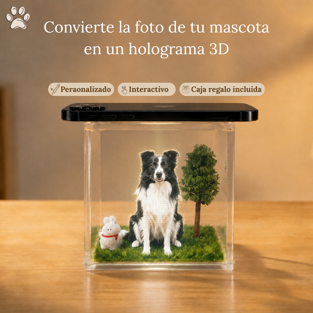 Proyector Holográfico 3D Personalizado con la Foto de tu Mascota